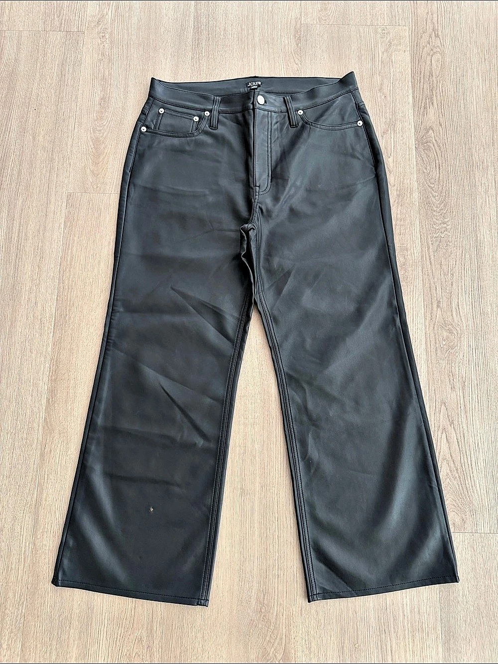 J.Crew Black Leather Flare Pants size 30
